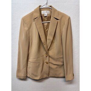 Jones New York Womens Tan Blazer With Button Closures Size 6